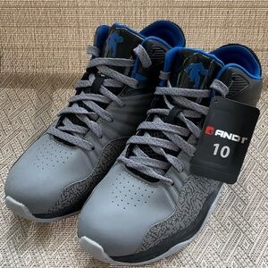 AND1 Capital 4.0 Gray and Black Athletic Men Shoes with Mesh Design Size 10 NWT